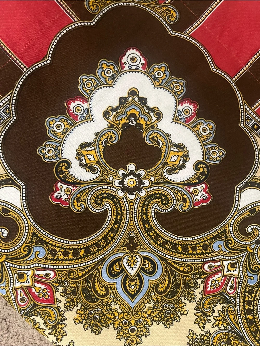 WILLIAMS SONOMA Ornate Border Paisley Pattern Table Cloth 84